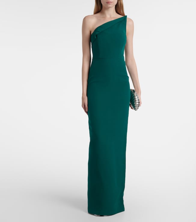 Roland Mouret One-shoulder wool and silk corset gown
