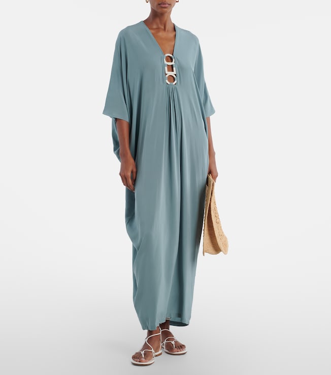 Adriana Degreas Ring-detail draped kaftan