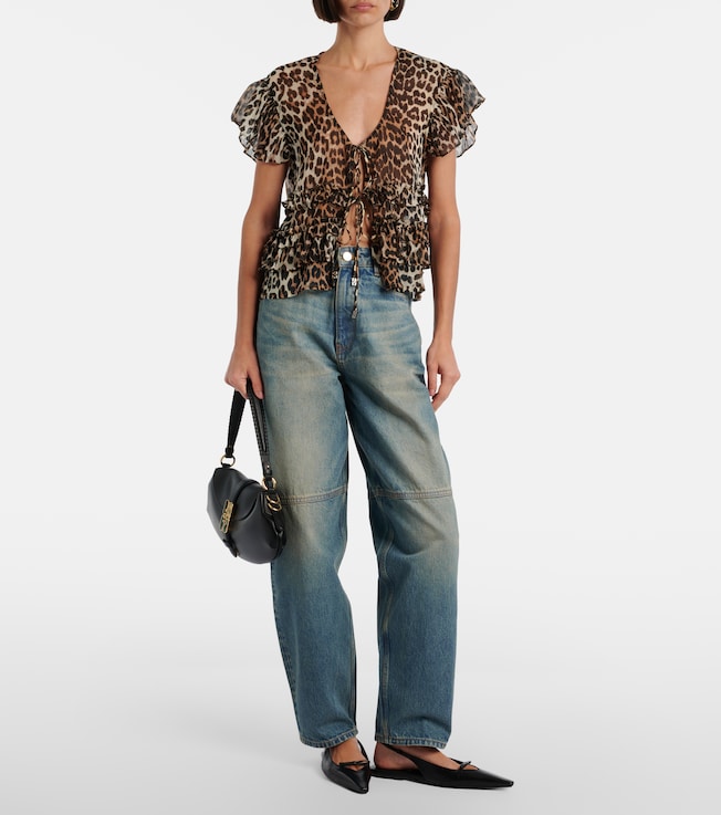 GANNI Stary barrel-leg jeans