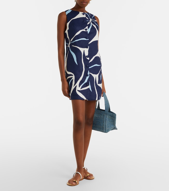 Cala de la Cruz Rhoda printed linen minidress