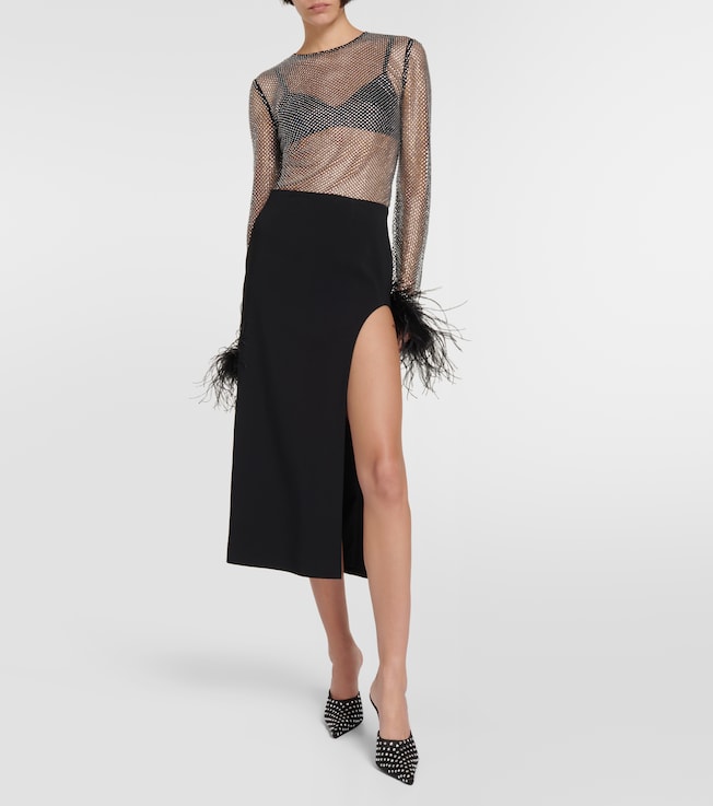 GIUSEPPE DI MORABITO Satin cady midi skirt