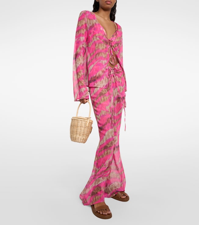 Bananhot Teresa sheer mid-rise flared pants