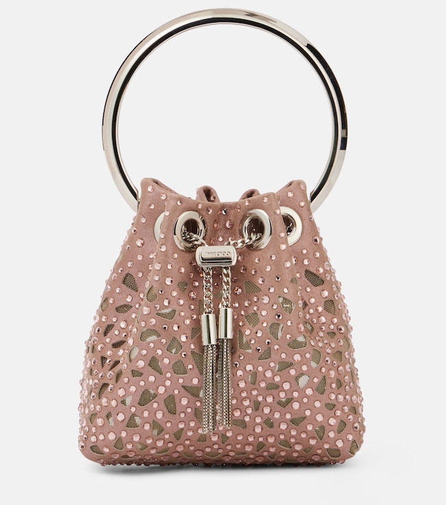 JIMMY CHOO Bon Bon Micro satin bucket bag