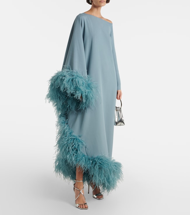 Taller Marmo Ubud Extravaganza feather-trimmed gown