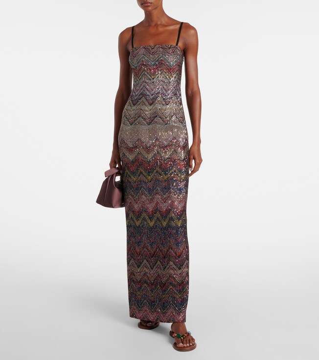 Missoni Zig Zag embellished maxi dress