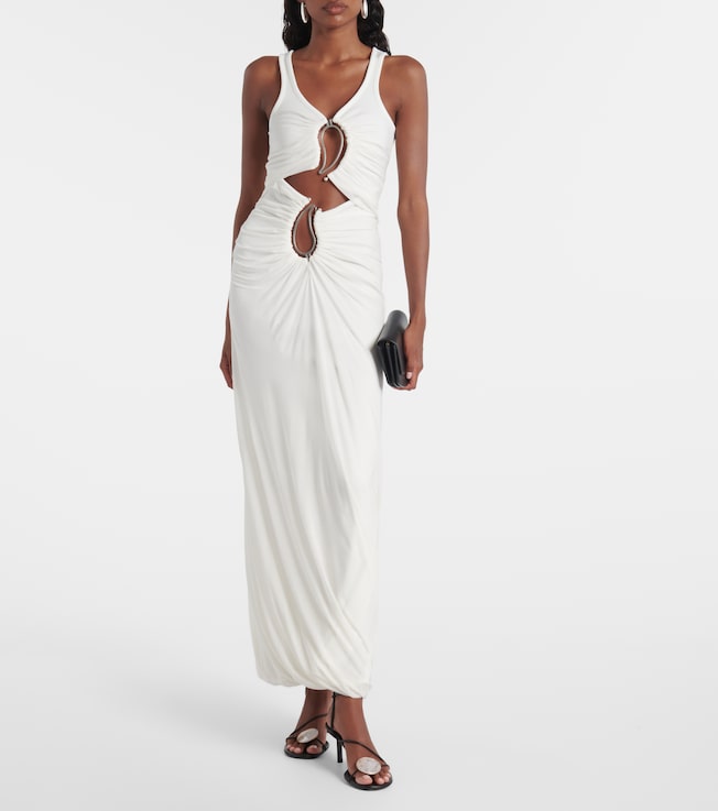 Christopher Esber Paisley Disconnect cutout jersey maxi dress