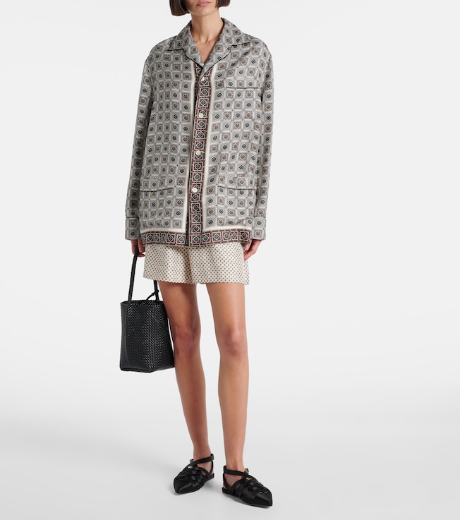 Loro Piana Lian printed silk twill shirt