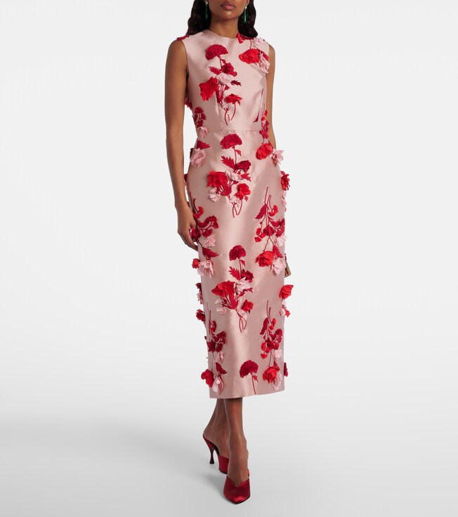 Erdem Floral-appliqué cocktail dress