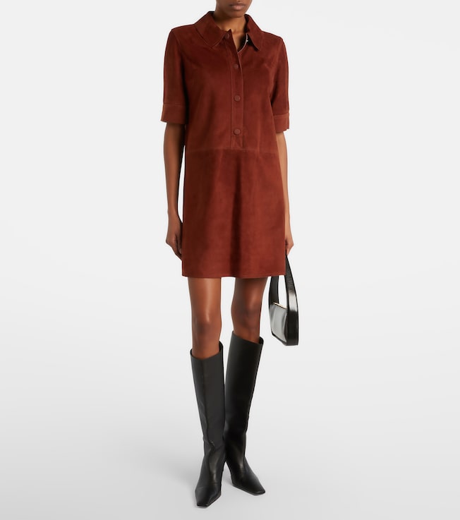 Yves Salomon Suede polo dress