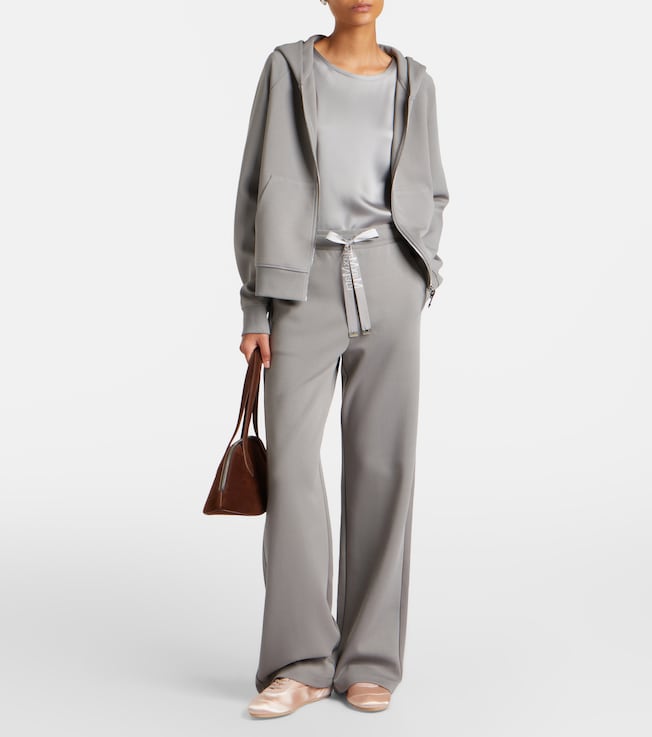 S Max Mara Cotton-blend wide-leg sweatpants