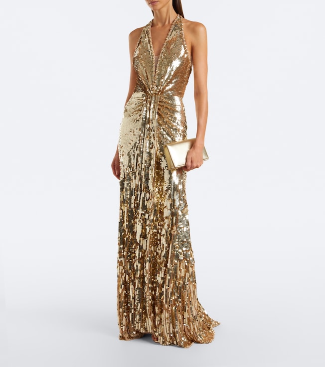 Jenny Packham Lisette embellished gathered gown