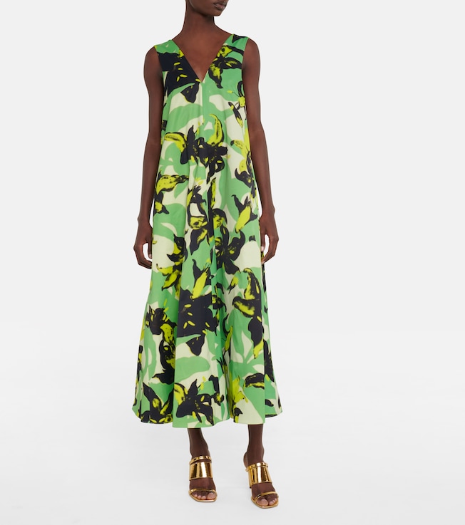 Dries Van Noten Floral satin maxi dress