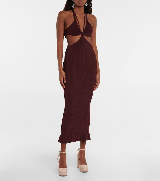 Philosophy di Lorenzo Serafini Cutout ribbed-kit bodycon midi dress