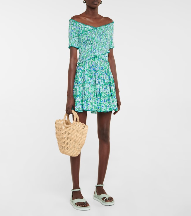 Poupette St Barth Soledad floral shirred minidress