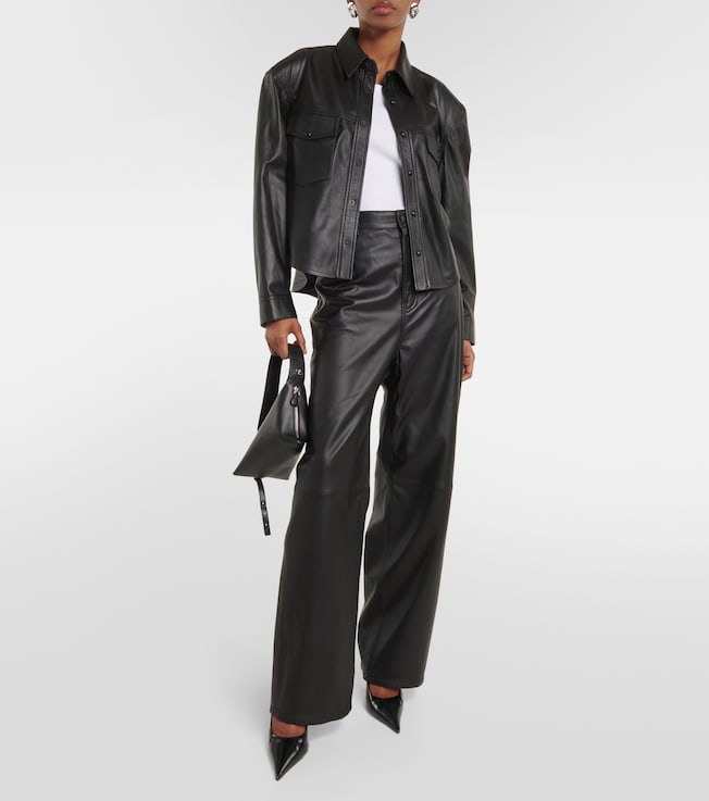 Wardrobe.NYC High-rise leather wide-leg pants