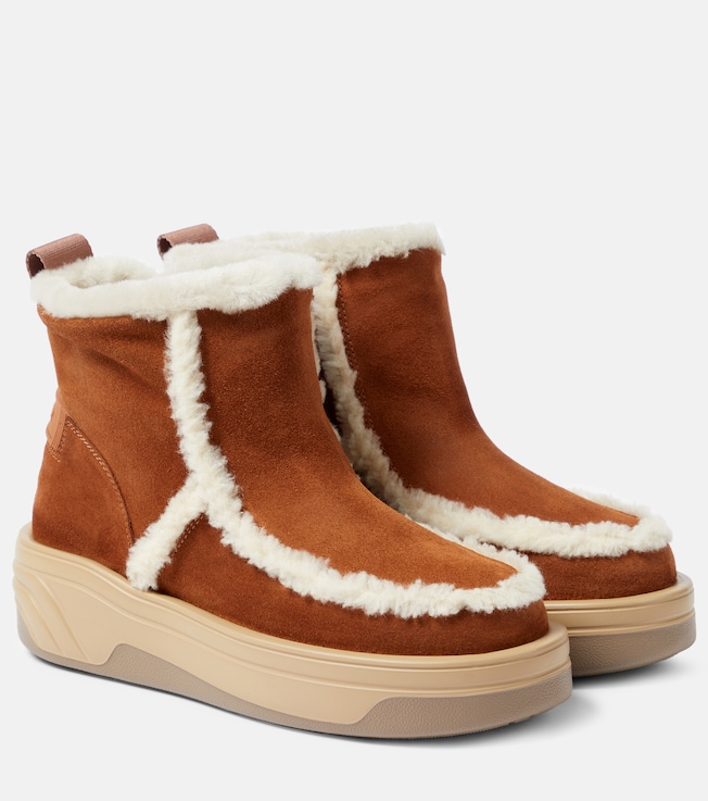 BOGNER Astana shearling-trimmed ankle boots