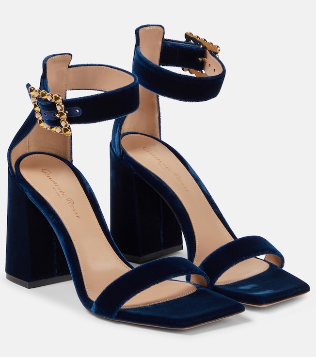 GIANVITO ROSSI Wondy embellished velvet sandals 