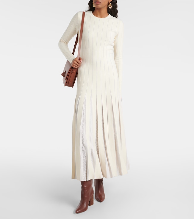 Gabriela Hearst Walsh pleated wool and silk midi dress