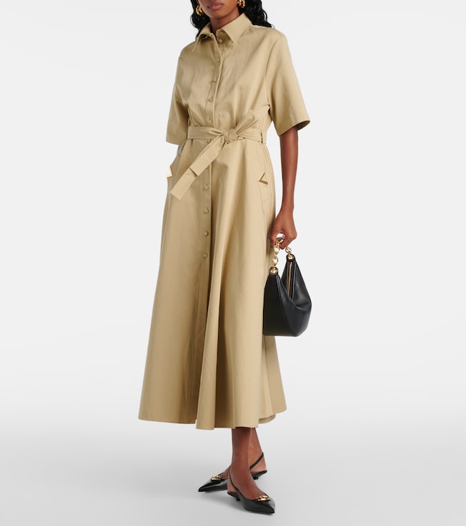 Valentino VGold cotton and linen shirt dress