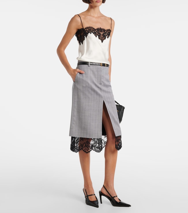Stella McCartney Pinestripe wool midi skirt