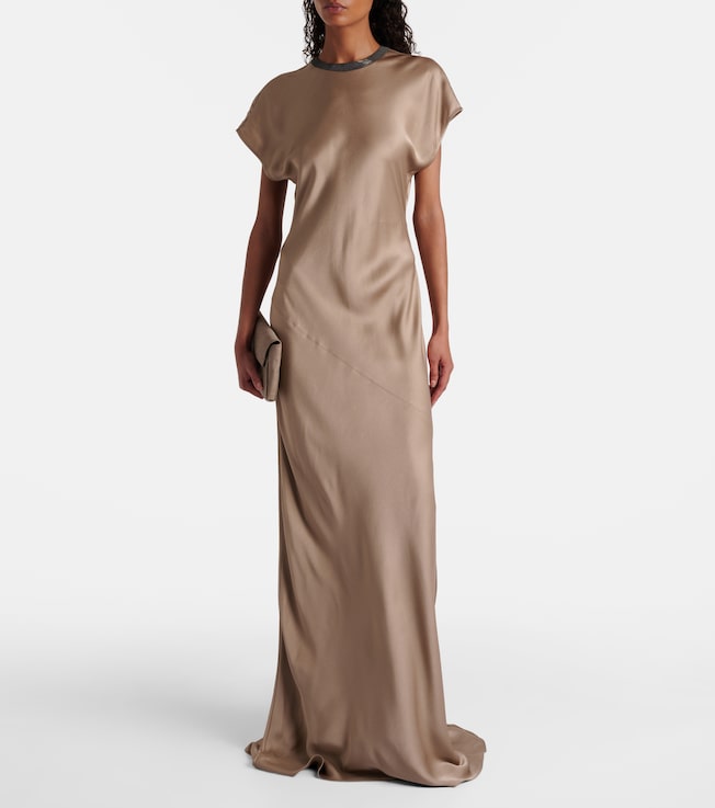 Brunello Cucinelli Monili satin gown