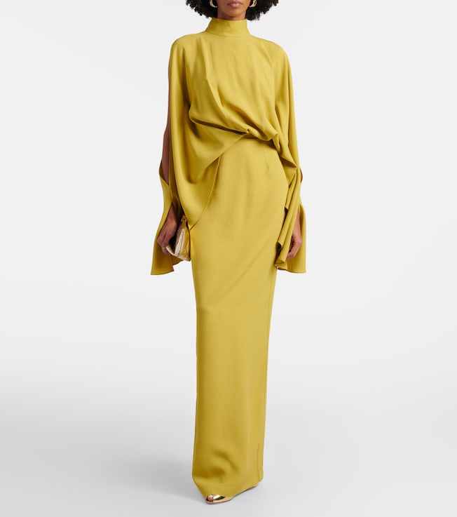 Taller Marmo Bacall draped crêpe cady gown