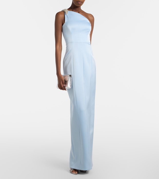 Rachel Gilbert Celestia embellished one-shoulder gown