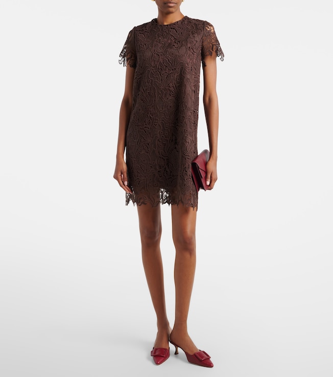 Max Mara Cotton guipure lace minidress