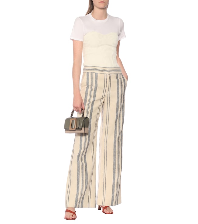 Monse Striped high-rise flared pants