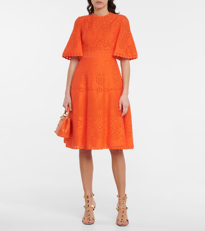 Valentino Cotton lace midi dress