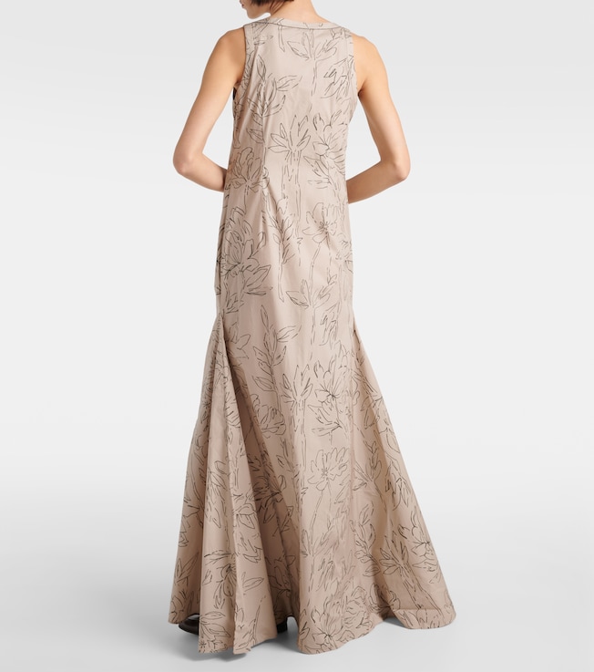  Brunello Cucinelli Floral cotton maxi dress