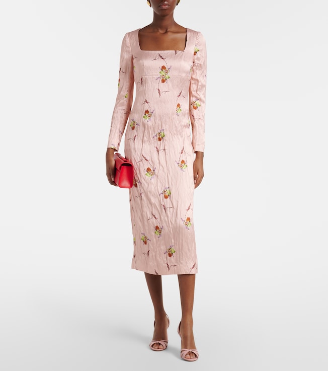 Emilia Wickstead Renne floral satin midi dress