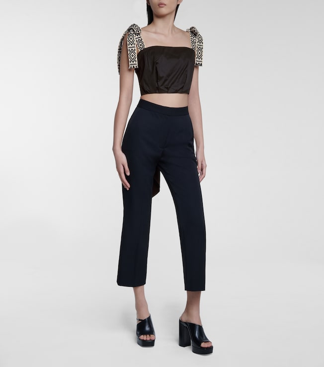 Johanna Ortiz Rituals stretch cotton-blend crop top
