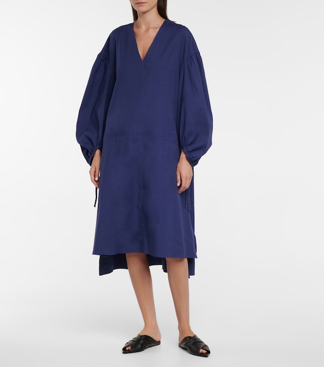 JOSEPH Duna linen-blend midi dress