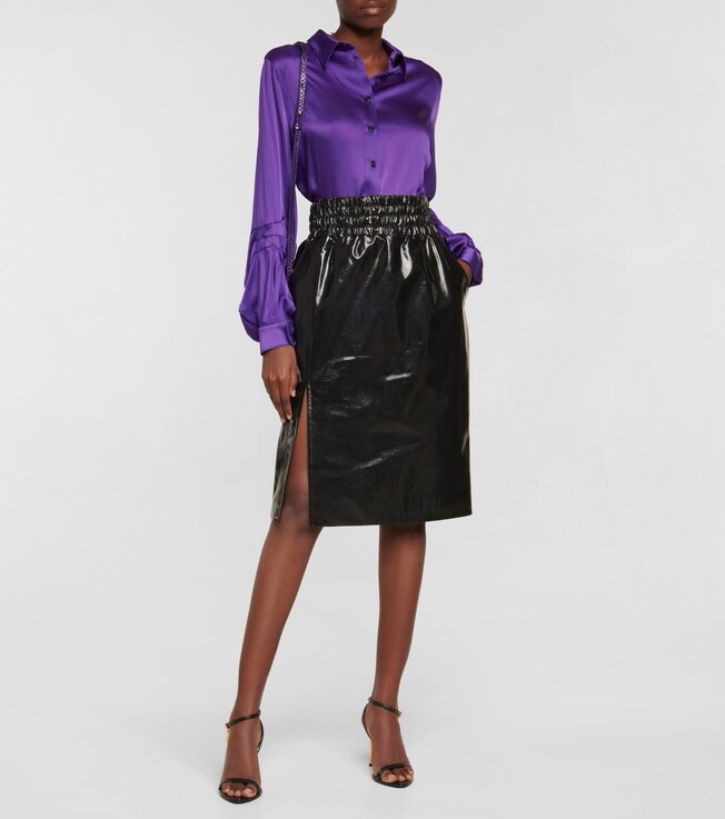 Tom Ford Leather midi skirt