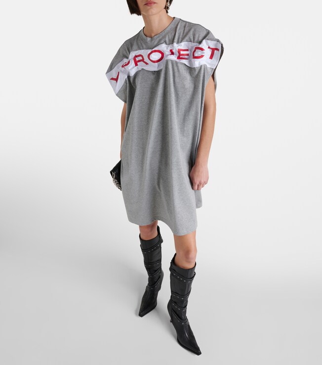 Y/Project Logo cotton jersey minidress