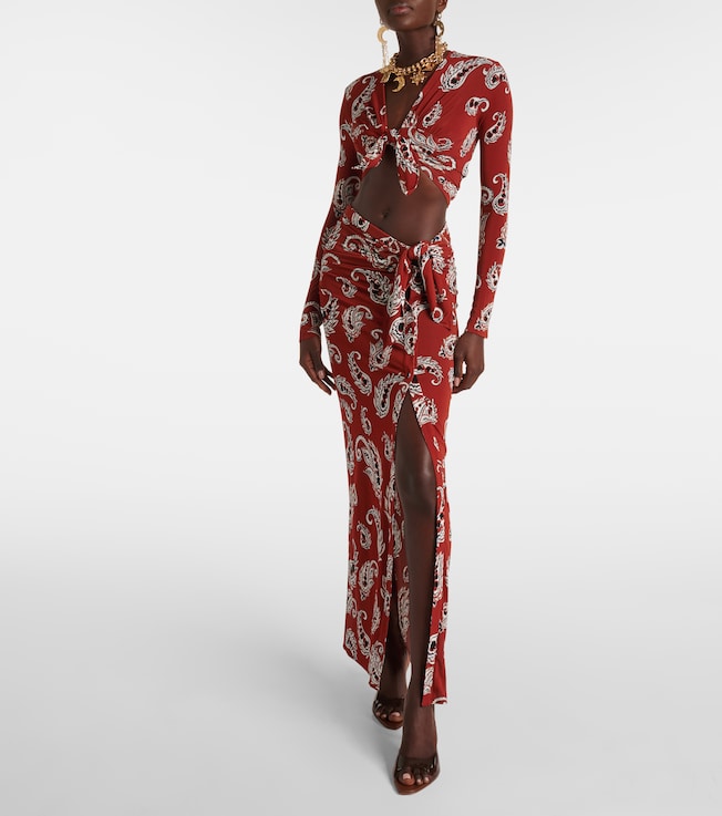 Rabanne Paisley crop top