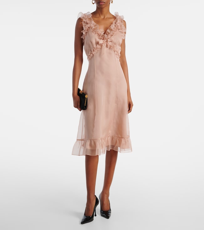 Alessandra Rich Ruffled silk organza slip dress