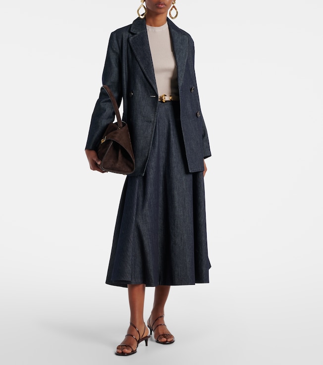 S Max Mara Cecile denim midi skirt