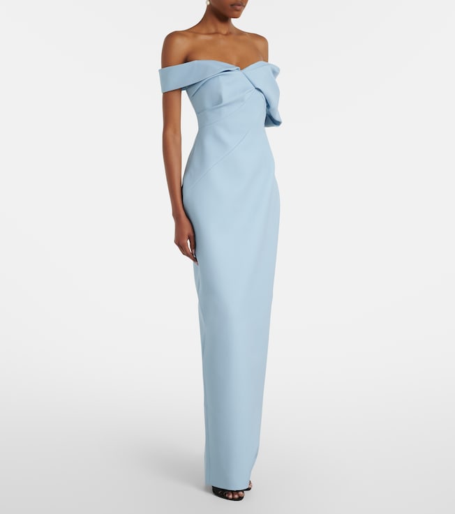 Rachel Gilbert Maddie draped off-shoulder crêpe gown
