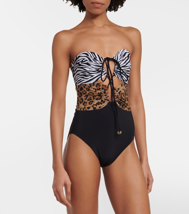 Karla Colletto Printed halterneck swimsuit