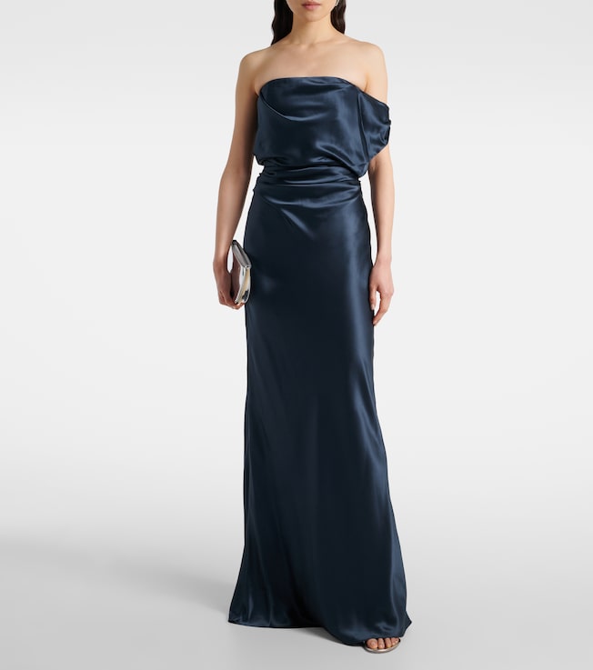 The Sei Draped silk satin gown