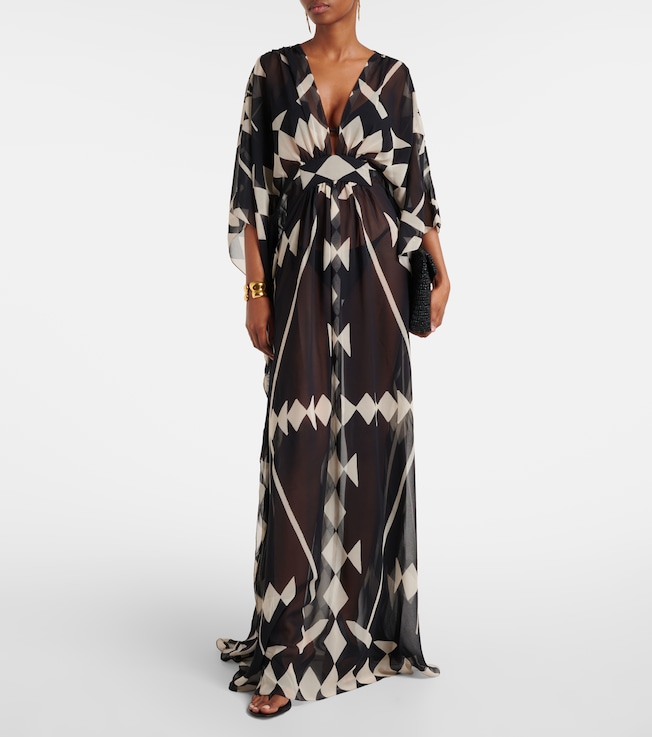 Johanna Ortiz Printed georgette maxi dress