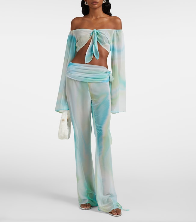 Bananhot Grace semi-sheer off-shoulder top