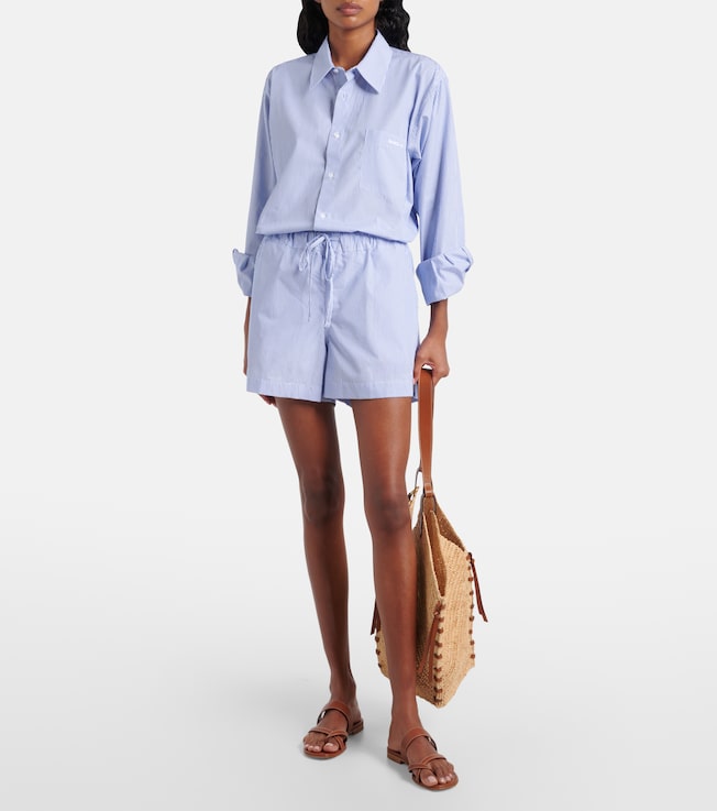 Hunza G Striped cotton poplin shorts