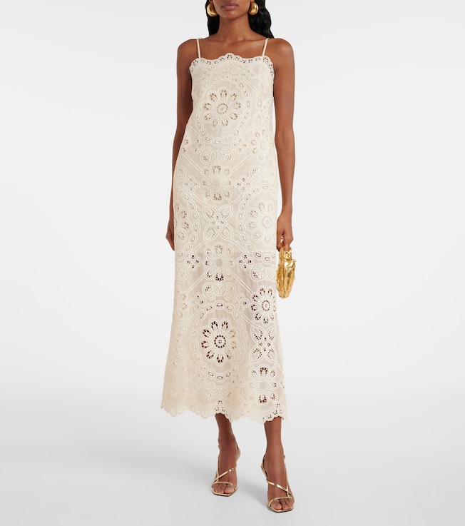 Zimmermann Rhiannon embroidered cotton midi dress