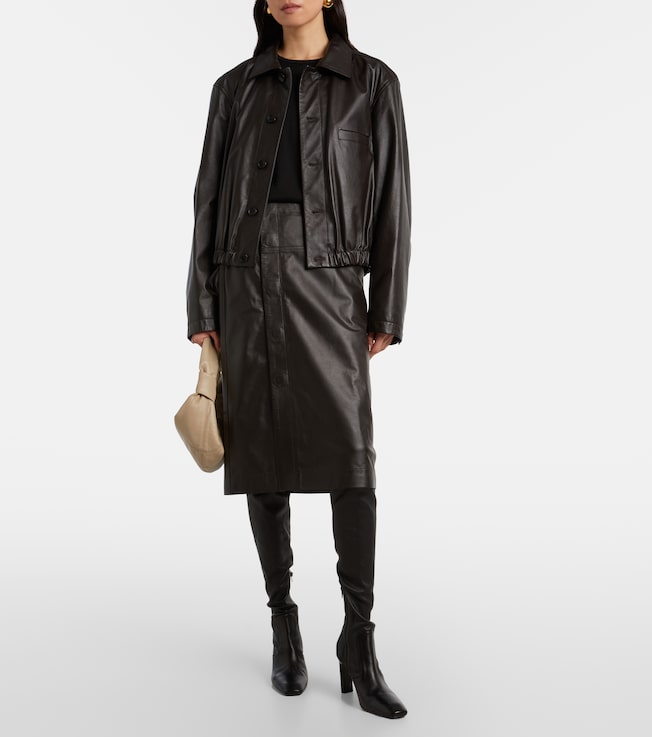 Lemaire Leather midi skirt