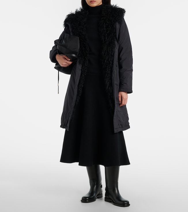 Yves Salomon Hooded shearling-trimmed down coat