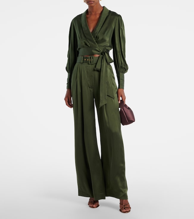 Zimmermann Silk satin wrap top