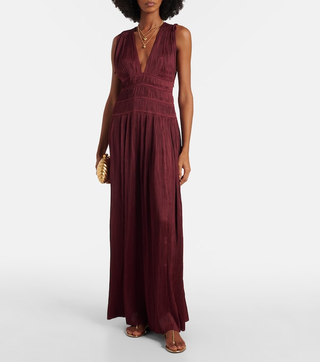 Ulla Johnson Tasneem satin plissé gown